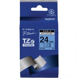 brother TZe-551 【ブラザー純正】ピータッチ ラミネートテープ TZe-551 幅24mm (黒文字/青)