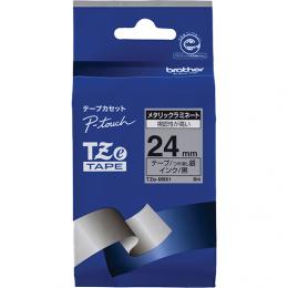 brother TZe-M951 【ブラザー純正】ピータッチ ラミネートテープ TZe-M951 幅24mm (黒文字/銀/つや消し)