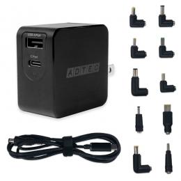 ADTEC APD-A065AC-wM-BK Power Delivery対応 GaN AC充電器/65W/USB Type-A 1ポート Type-C 1ポート/ブラック & マルチプラグケーブルセット