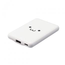 ELECOM DE-C37-5000WF モバイルバッテリー/リチウムイオン電池/おまかせ充電対応/12W対応/USB-A出力1ポート/Type-C入力5000mAh/ホワイトフェイス