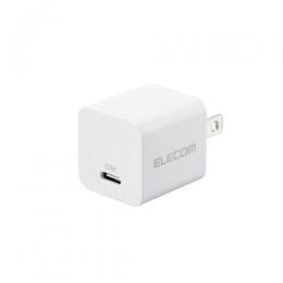 ELECOM MPA-ACCP28WH AC充電器/USB充電器/USB Power Delivery準拠/20W/USB-C1ポート/固定プラグ/ホワイト