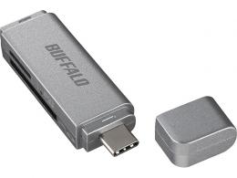 BUFFALO BSCR120U3CSV USB3.0 Type-C接続 カードリーダー SD用直挿し シルバー