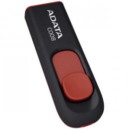 ADATA AC008-64G-RKD USBメモリ C008 64GB USB2.0対応 スライド式 ブラック＋レッド /5年保証