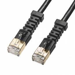 サンワサプライ KB-T6ASYL-03BK 4方向固定CAT6A STP LANケーブル（ブラック・3m）