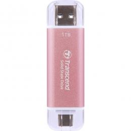 Transcend TS1TESD310P スティックSSD USB Type-A/Type-Cのデュアルコネクタ USB10Gbps 1TB ピンク