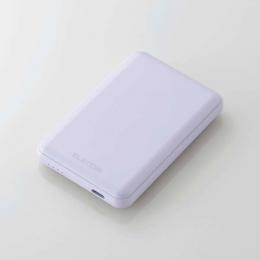 ELECOM DE-C48-5000PU モバイルバッテリー/リチウムイオン電池/15W/5000mAh/USB Type-C入出力×1/パープル