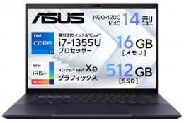 ASUS B5404CVA-Q50538X ASUS ExpertBook B5 (B5404CVA) (Core i7-1355U/16GB/SSD 512GB /光学ドライブなし/Windows 11 Pro/Officeなし/14.0型/スターブラック/指紋認証対応、顔認証対応)