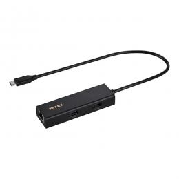 BUFFALO LUD-U3-CU101BK Giga対応 USB-C接続 LANアダプター ハブ付 ブラック