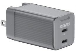 ADTEC APD-V065C2-BK PD対応 AC充電器/GaN/65W/USB Type-C 2ポート/ブラック