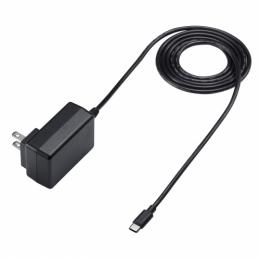 サンワサプライ ACA-IP103BK USB Type-Cケーブル一体型AC充電器（5V/3A）