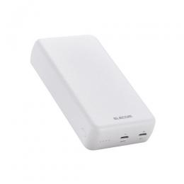 ELECOM DE-C52-20000WH モバイルバッテリー/リチウムイオン電池/20000mAh/USB PD対応/20W/USB-C入出力×2/ホワイト