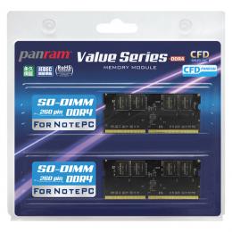 CFD販売 4988755-041829 ノートPC用メモリ PC4-19200(DDR4-2400) 4GB×2枚 260pin (無期限保証)(Panram) W4N2400PS-4G