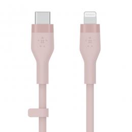 【法人様宛限定】Belkin CAA009bt1MPK BoostChargeFlexUSB-Ctoライトニングシリコンケーブルピンク1m