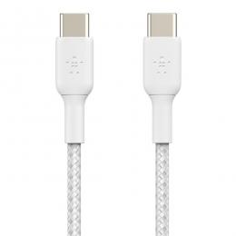 【法人様宛限定】Belkin CAB004bt1MWH BoostChargeUSB-CtoUSB-C編組ケーブルホワイト1m