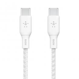 【法人様宛限定】Belkin CAB014bt2MWH BOOST↑CHARGEUSB-CtoUSB-Cケーブル100Wホワイト2m