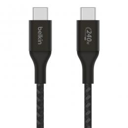 【法人様宛限定】Belkin CAB015bt1MBK BoostCharge240WUSB-CtoUSB-C編組ケーブル1mブラック