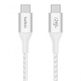 【法人様宛限定】Belkin CAB015bt1MWH BoostCharge240WUSB-CtoUSB-C編組ケーブル1mホワイト