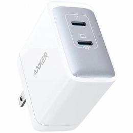 ANKER  A2666121 Anker PowerPort III 2-Port 65W (USB PD充電器 USB-C 2ポート)【独自技術Anker GaN II採用/USB-PD対応/PPS規格対応/PSE技術基準適合/折りたたみ式プラグ】 (ホワイト)