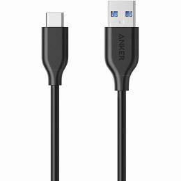 ANKER  A8163011 Anker PowerLine USB-C & USB-A ケーブル (USB3.0対応) Xperia/Galaxy/LG/iPad Pro/MacBook その他 Android 等対応 0.9m (ブラック)