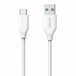 ANKER  A8163021 Anker PowerLine USB-C & USB-A ケーブル (USB3.0対応) Xperia/Galaxy/LG/iPad Pro/MacBook その他 Android 等 USB-C機器対応 (ホワイト)