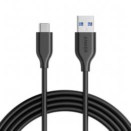 ANKER  A8166011 Anker PowerLine USB-C & USB-A ケーブル (USB3.0対応) 1.8m ブラック