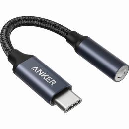 ANKER  A81950Z1 Anker USB-C ＆ 3.5 mm オーディオアダプタ ハイレゾ対応 高耐久 MacBook Air/Pro/iPad Pro/Android/Type-C機器用 (ダークグレー)