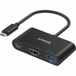 ANKER  A8339NA1 Anker PowerExpand 3-in-1 USB-C ハブ 4K対応HDMI出力ポート 90Wパススルー充電 USB PD対応 USB 3.0ポート iPad Pro MacBook Pro Air XPS Note 20 Spectre 他対応 (グレー)