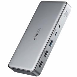 ANKER  A83955A1-70 Anker 563 USB-C ドッキングステーション (10-in-1) 最大100W出力 MST機能 PD対応 M1 MacBook 4K対応 HDMI 1Gbps イーサネット 3.5mmオーディオジャック USB-A/C (グレー)