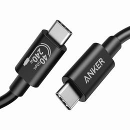 ANKER  A8487011 Anker 515 USB-C & USB-C ケーブル (USB4対応 1.0m) 8K 40Gbps高速データ転送 240W出力対応 Galaxy iPad Pro MacBook Pro/Air 各種対応 (ブラック)