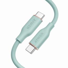 ANKER  A8552061 Anker PowerLine III Flow USB-C & USB-C ケーブル Anker絡まないケーブル USB PD対応 シリコン素材採用100W (0.9m ミントグリーン)