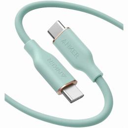 ANKER  A8553061 Anker PowerLine III Flow USB-C & USB-C ケーブル Anker絡まないケーブル USB PD対応 シリコン素材採用100W (1.8m ミントグリーン)