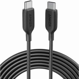 ANKER  A8854011 Anker PowerLine III USB-C & USB-C 2.0 ケーブル (3.0m) 超高耐久 60W USB PD対応 MacBook Pro/Air iPad Pro/Air Galaxy 等対応 (ブラック)