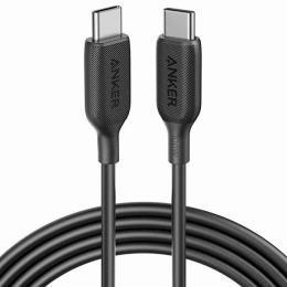 ANKER  A8856011 Anker PowerLine III USB-C & USB-C 2.0 100W ケーブル (1.8m)【超高耐久/USB PD対応】MacBook Pro/Air iPad Pro/Air Galaxy 等対応 (ブラック)