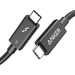 ANKER  A8858011 Anker USB-C & USB-C Thunderbolt 3 ケーブル (0.7m ブラック) 【100W出力/40Gbps/高速データ転送/4K対応/5K対応】 MacBook iPad Pro/Air 他対応