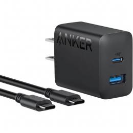 ANKER  B2348N11 20W Wall Charger (2 Ports) with c-c cable bundle Black