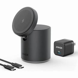 ANKER  B2568111 Anker 623 Magnetic Wireless Charger (MagGo) (マグネット式 2-in-1 ワイヤレス充電ステーション)【USB急速充電器付属】 (ブラック)