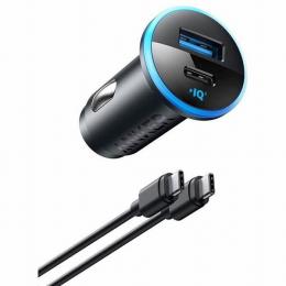 ANKER  B2735011 Anker 323 Car Charger (52.5W) with USB-C & USB-C Cable (ブラック)