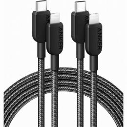 ANKER  B81A6011 Anker 310 高耐久ナイロン USB-C to Lightning Cable Two Pack (Braided 6ft) (ブラック)