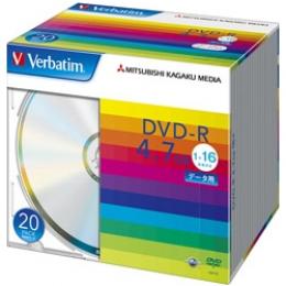 Verbatim DHR47J20V1 DVD-R 4.7GB PCデータ用 16倍速対応 20枚スリムケース入り シルバーディスク