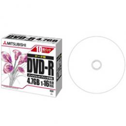 Verbatim DHR47JPP10 DVD-R 4.7GB PCデータ用 1-16倍速 1枚5mmケース（透明）10P IJ対応（ホワイト）