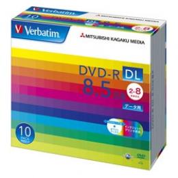 Verbatim DHR85HP10V1 DVD-R DL 8.5GB PCデータ用 8倍速対応 10枚スリムケース入り ワイド印刷可能