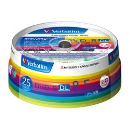 Verbatim DHR85HP25V1 DVD-R DL 8.5GB PCデータ用 8倍速対応 25枚スピンドルケース入り ワイド印刷可能