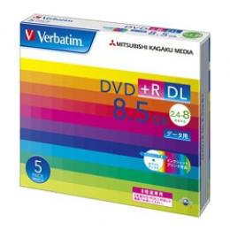 Verbatim DTR85HP5V1 DVD+R DL 8.5GB PCデータ用 8倍速対応 5枚スリムケース入り ワイド印刷可能