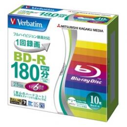 Verbatim VBR130RP10V1 BD-R 録画用 130分 1-6倍速 5mmケース10枚パック ワイド印刷対応