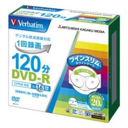 Verbatim VHR12JP20TV1 DVD-R(CPRM) 録画用 120分 1-16倍速 5mmツインケース20枚パック ワイド印刷対応