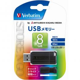 Verbatim USBP8GVZ3 USB2.0対応スライド式USBメモリ 8GB 黒