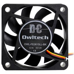 オウルテック OWL-FE0615LL-BK ケース用DCファン 2ボールベアリング 6cmサイズ ブラック/15mm厚