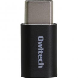 オウルテック OWL-ADCMFM-BK 変換アダプタ/USB micro to USB Type-C/USB microオス to Type-Cオス/最大1.5A/ブラック