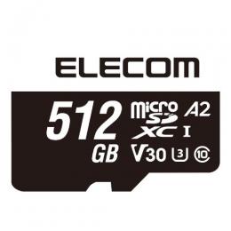 ELECOM MF-MS512GU13A2R MicroSDXCカード/データ復旧サービス付/ビデオスピードクラス対応/UHS-I U3 V30/512GB