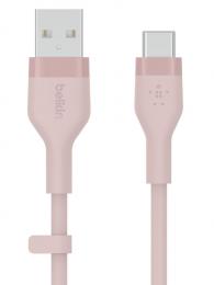 【法人様宛限定】Belkin CAB008bt1MPK BoostCharge Flex USB-A to USB-C シリコンケーブル ピンク